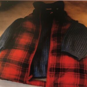 Red and Black Plaid Men's Jacket